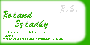 roland szladky business card